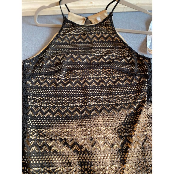 Woman’s long dress size xs small black crochet sleeveless spaghetti strap liner - Picture 12 of 13
